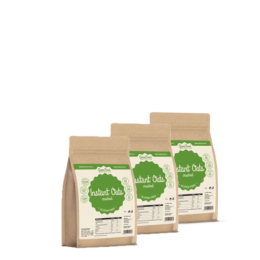 GREENFOOD NUTRITION - GLUTEN-FREE INSTANT OATS - GLUTÉNMENTES APRÓSZEMŰ ZABPEHELY - 3x650 G GREENFOOD NUTRITION - GLUTEN-FREE INSTANT OATS - GLUTÉNMENTES APRÓSZEMŰ ZABPEHELY - 3x650 G